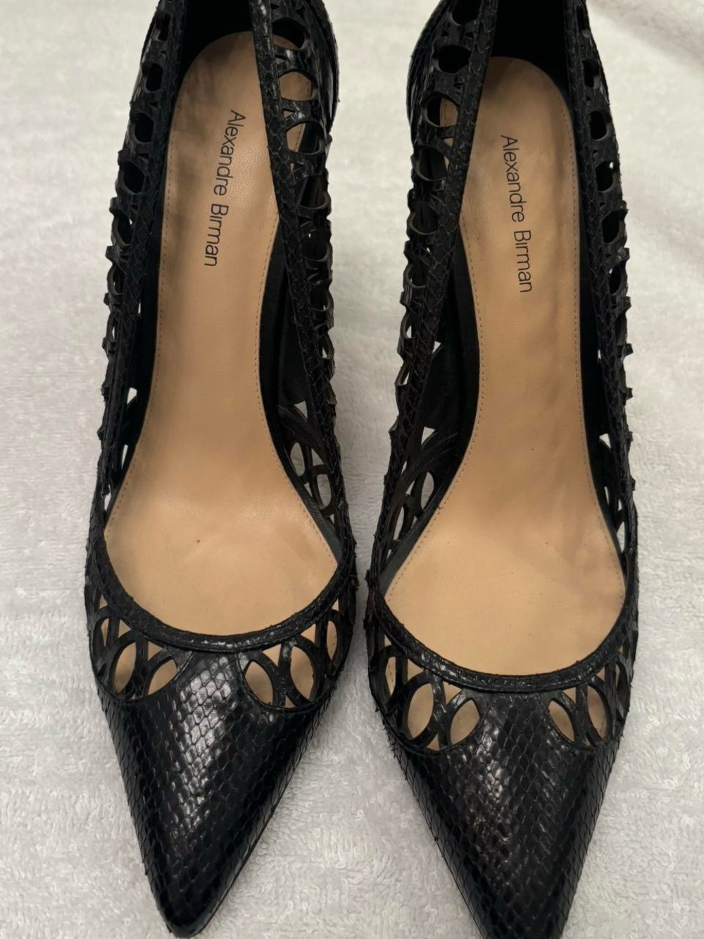 Alexandre Birman Black Pointed Leather Pumps
